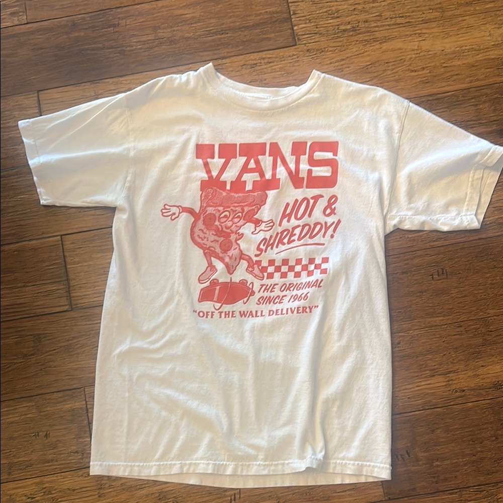 Vans White Tee with Red Graphic